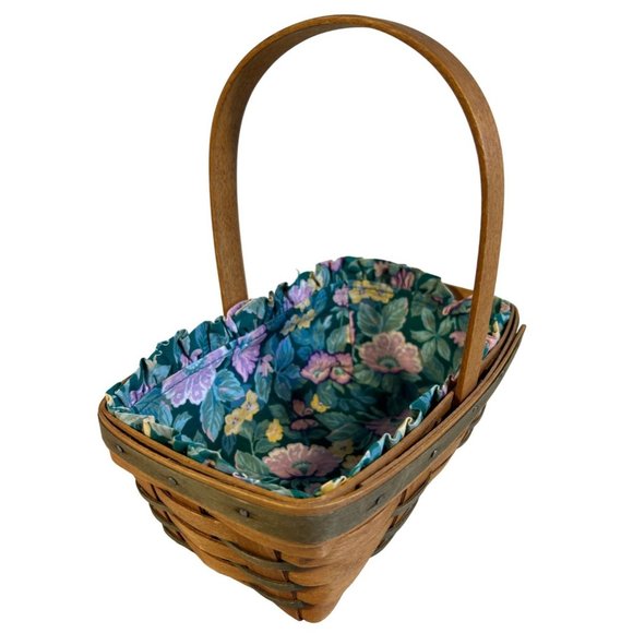 Vintage Longaberger Chore Basket Floral Liner Protector - Picture 3 of 11
